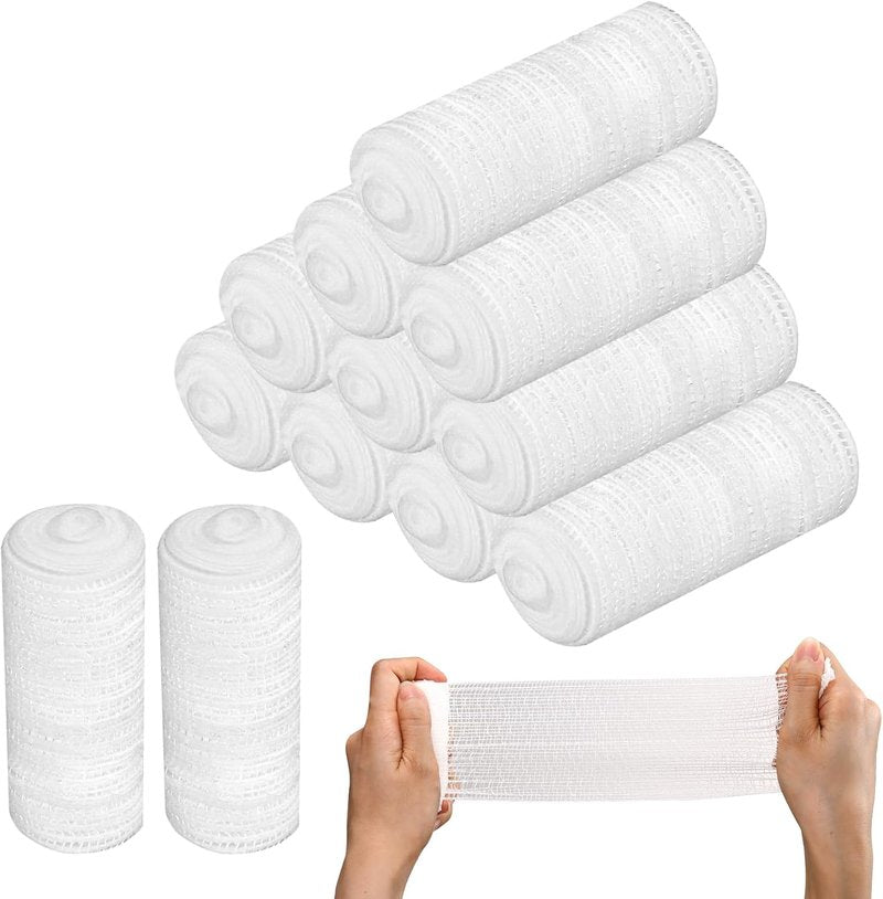 Stretch Gauze Bandages - 3" x 80" Elastic Cotton Tape for Wounds, Injuries & Post-Surgery Care | 12 Rolls