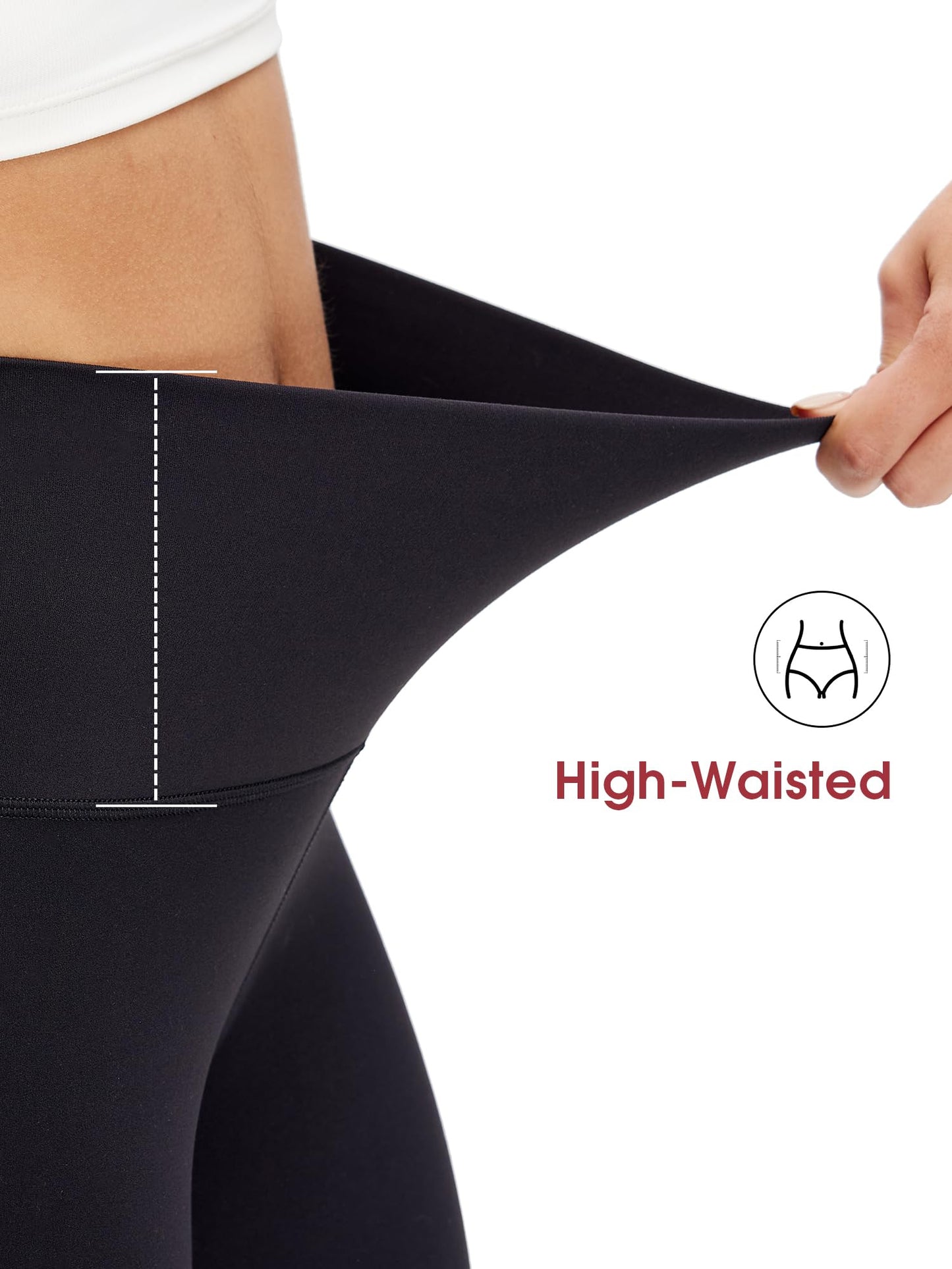 NANJI High Waisted Leggings for Women - Tummy Control Buttery Soft Yoga Pants, Squat Proof Stretch Workout Casual Leggings (M, Black)