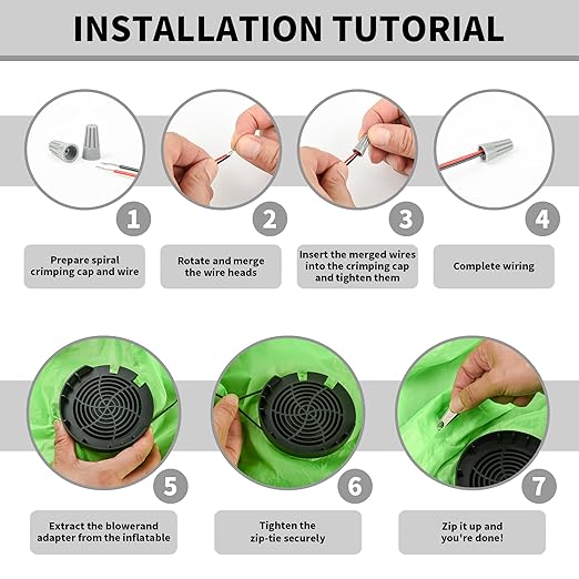 Replacement Inflatable Blower 1.2A for Inflatable Yard Decorations, Outdoor Patio Toys Fan Replacement|Halloween Inflatable Decoration