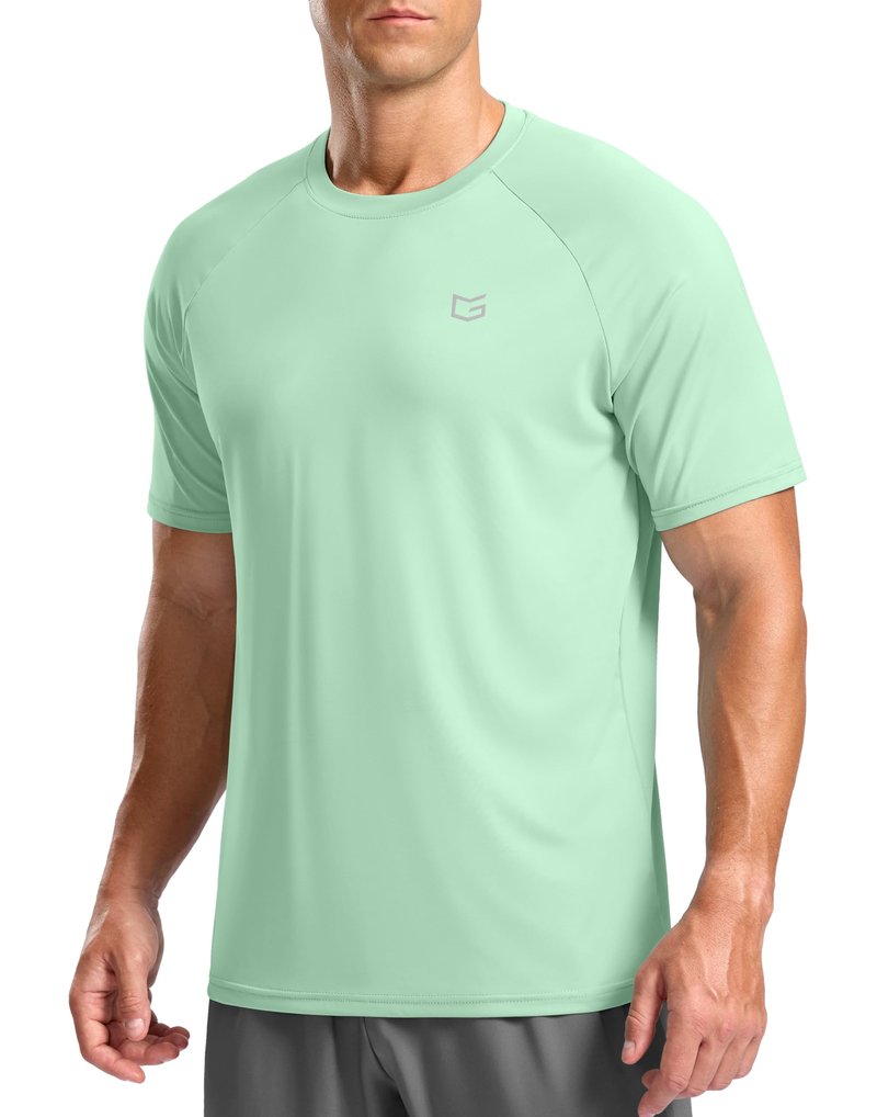 G Gradual Men's Athletic Workout T-Shirts Moisture Wicking Cooling Running Shirts Short Sleeve Performance Tee for Gym Tennis(Mint Green,XXL)