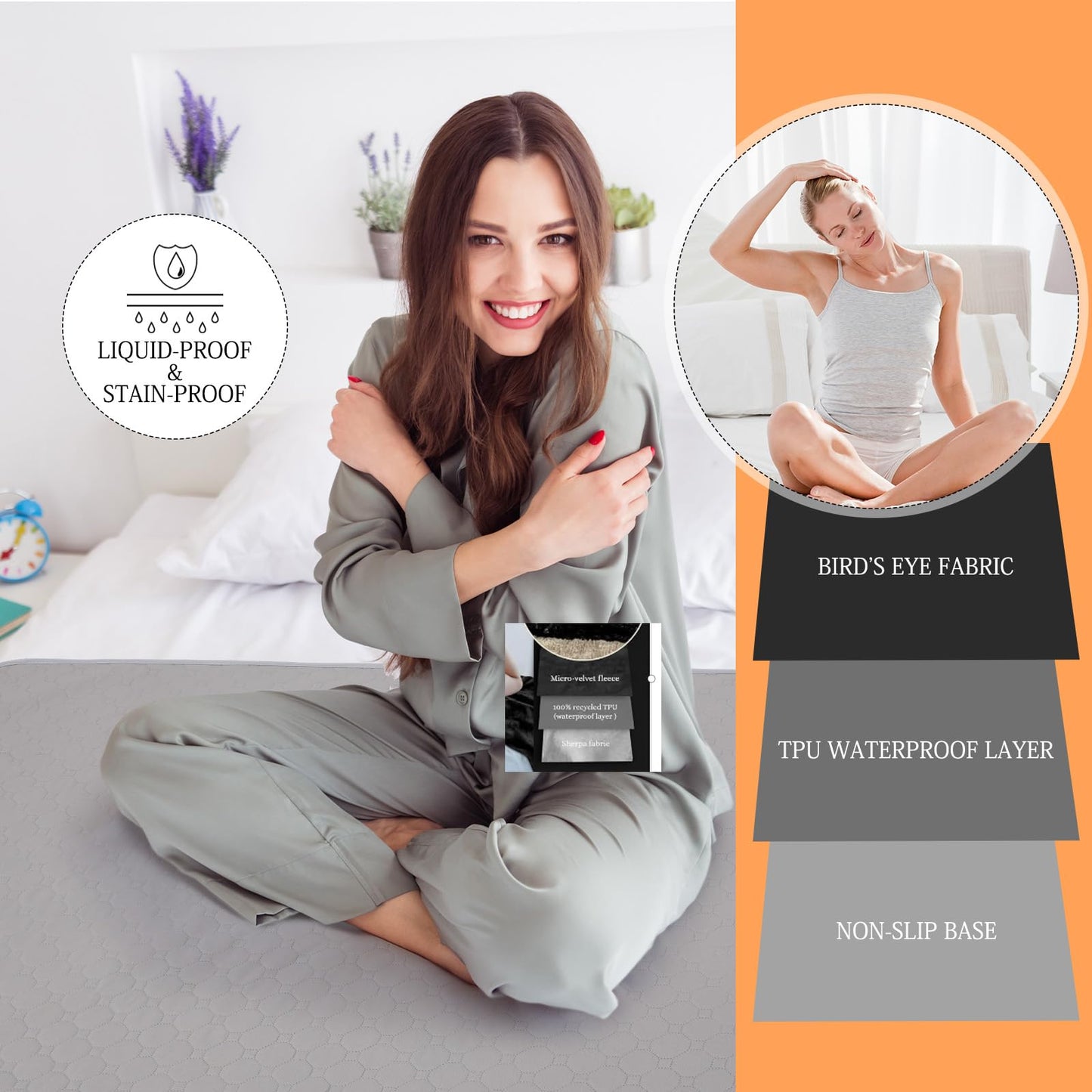 Drydiet Couples Waterproof Mat 59 x 35 Inch Lover Stainproof Blanket Reusable Quiet Easy Use Mattress for Adult Multi Functional Bed Sheets for Couple Pleasure Comfort