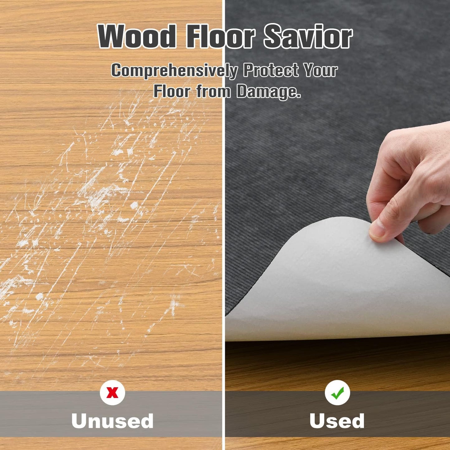 Placoot Desk Chair Mat for Hardwood Floor & Tile 55"x35" Office Chair Mat for Rolling Chairs Large Anti-Slip-Recyclable Material Computer Chair Rug for Office/Home