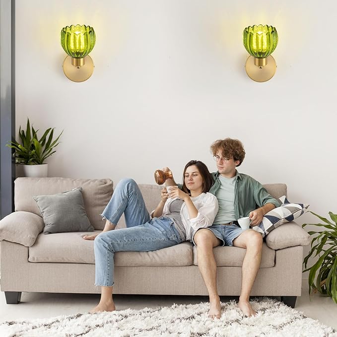 Wall Sconces Vintage Fixture Light, Vanity Lights for Bathroom, Modern Wall Light Fixtures, Metal Sconces Wall Lighting with Glass Shade, Farmhouse Wall Lamp for Bedroom Living Room
