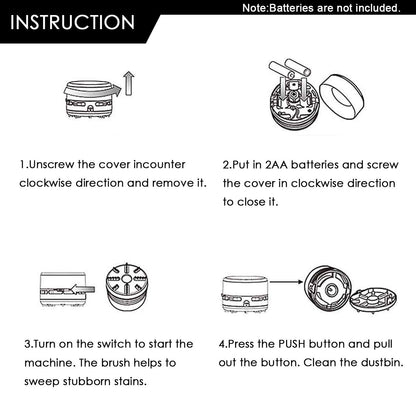 Ogrmar Portable Cordless Mini Desktop Vacuum Desk Dust Cleaner/Dust Sweeper for Home Office Keyboard (Black)