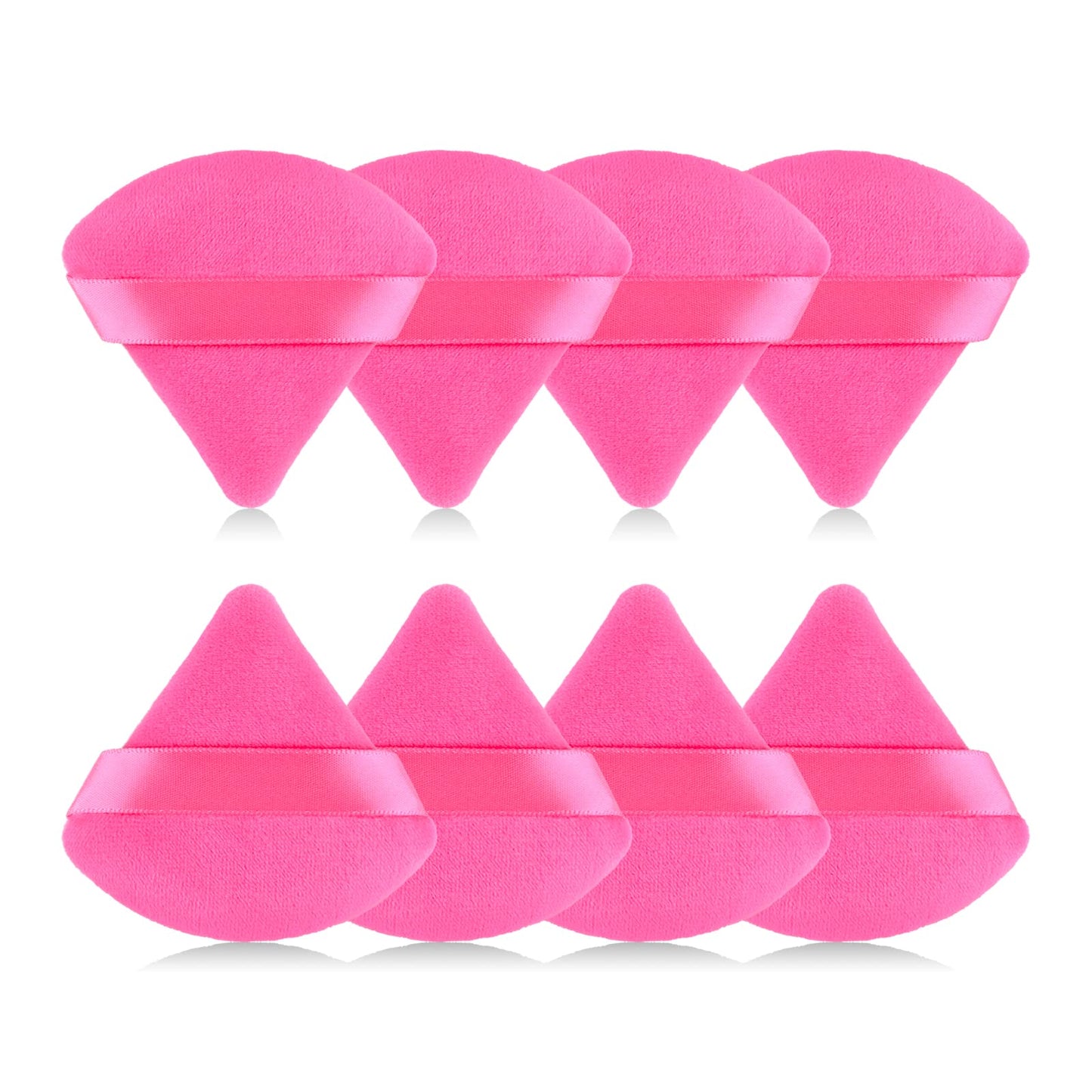 8Pcs of Triangular Powder Puff Makeup Sponges, Made of Super-soft Velvet, Designed for Contouring, Eye, and Corner, Beauty Blender Foundation Mixing Container.(Black)