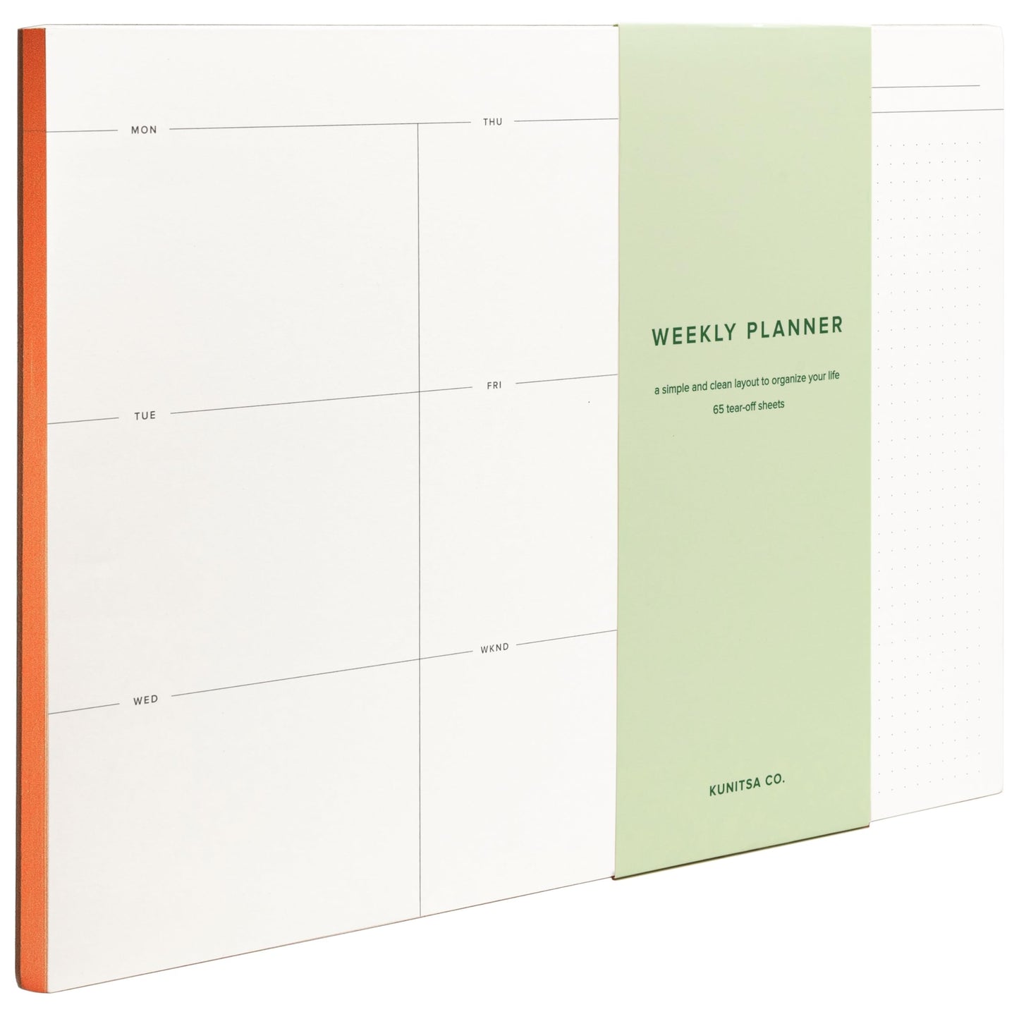 Weekly To-Do List Notepad – Desk Pad for Work and Study, Orange, 11.7x8.3 Inches