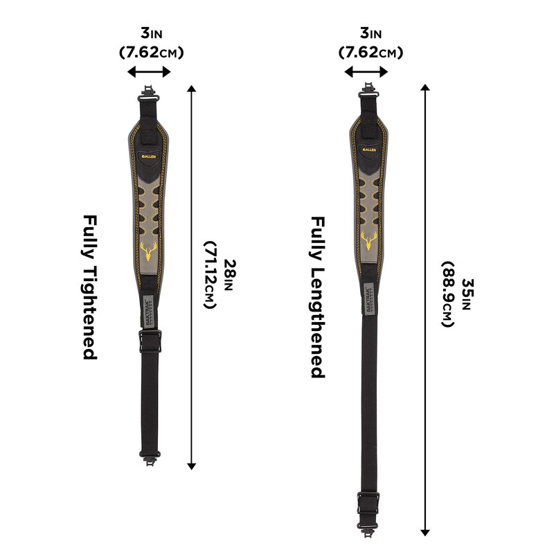 Allen Company Aspen Nubuck BakTrak 2-Point Rifle and Shotgun Sling - Rubber Grip with Swivels - Ideal for Hunting and Shooting - Gun Strap - Tested up to 300 Lbs. - Black/Clay