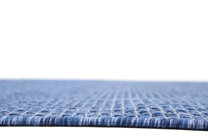 Unique Loom Collection Casual Transitional Solid Heathered Indoor/Outdoor Flatweave Area Rug (8' x 11' 4" Rectangle, Blue/Navy Blue)