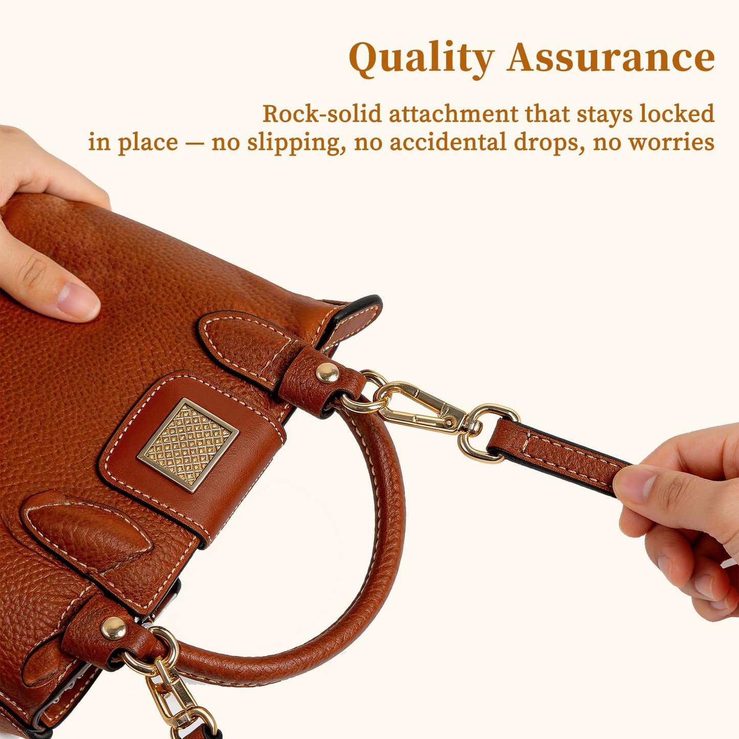 Dukrouk Straps Compatible with Dooney and Bourke Accessories-Genuine Leather,Adjustable Replacement Strap,Brown