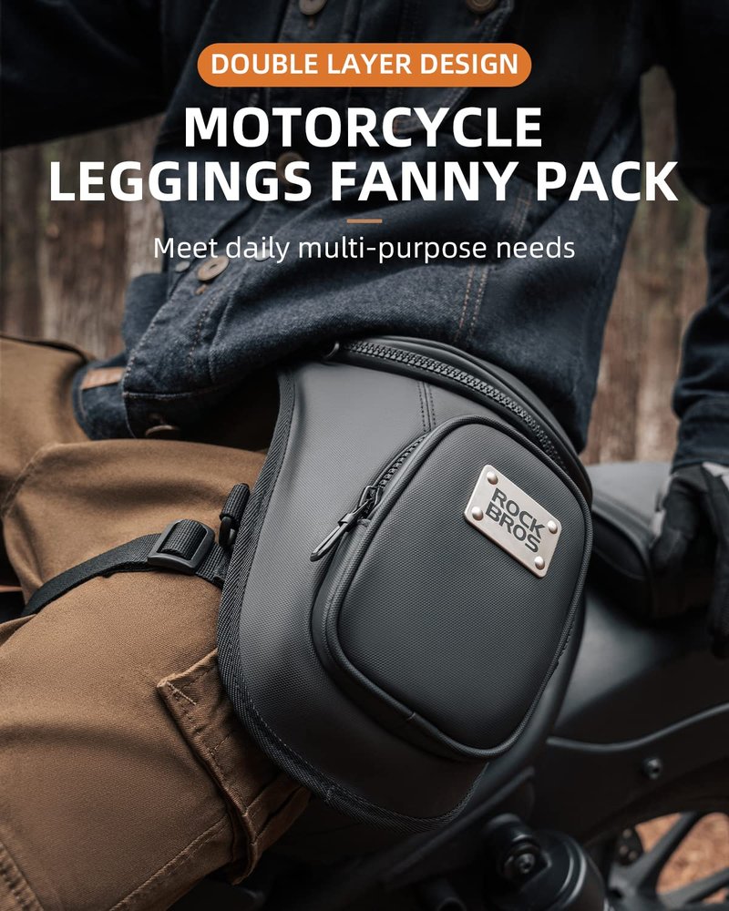 ROCKBROS Drop Leg Bag for Men Women - Motorcycle Thigh Bag with Removable Leg Harness for Hiking, Climbing, Cycling, Fishing, Riding, Travel