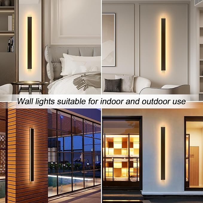 Modern Outdoor Wall Lights 31 Inch Long Wall Sconce LED IP65 Waterproof Outdoor Wall Lamp 3000K Modern Wall Mount Exterior Light Fixture for House Garage