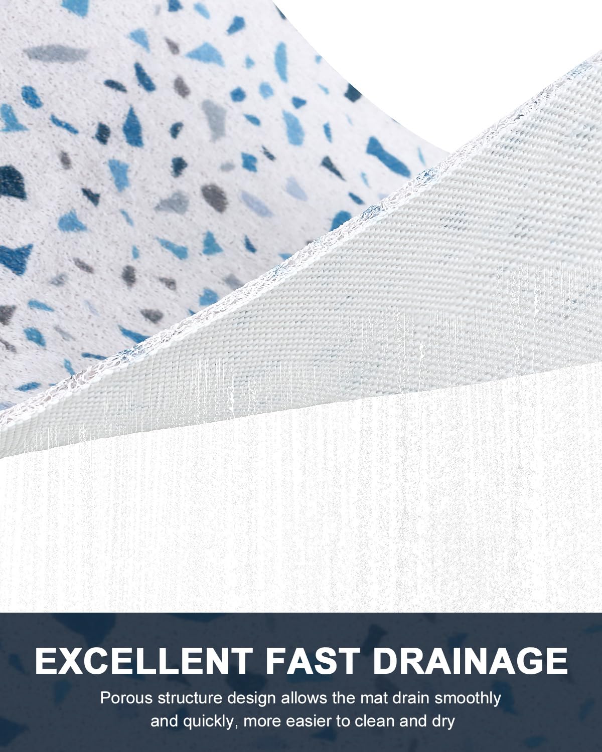 Non Slip Shower Mat with Drain Holes in Middle: 27×27Inch Super Soft Loofah Shower Mats for Inside Shower, Shower Stall Mats Floor Mats for Home,Hotel,Spa,Gym