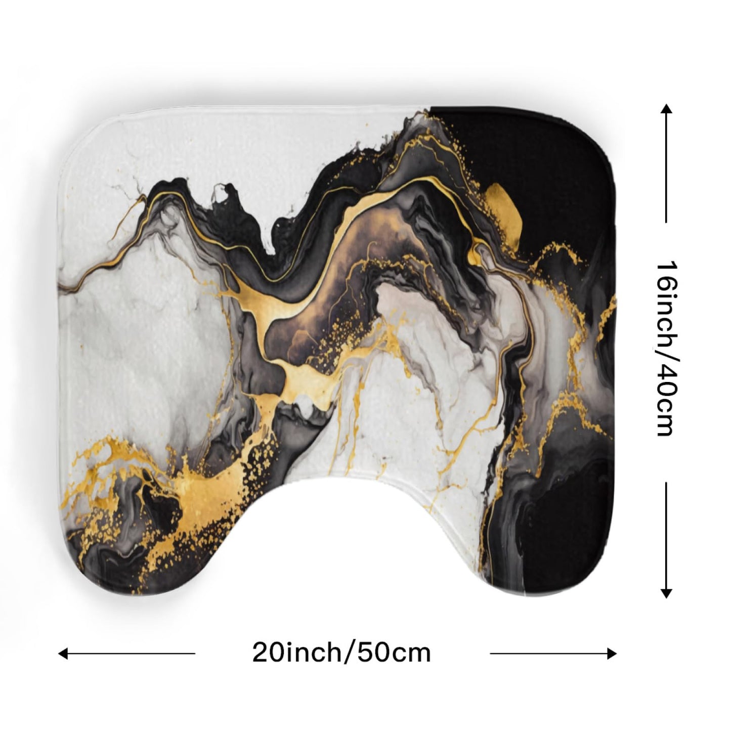 ENSFTF Toilet Rug U Shaped - Super Absorbent & Non-Slip Bathroom Rug, Soft Plush Toilet Surround Mat, Machine Washable, Fits Standard Toilet Base 16x20 Inch, Marble Pattern