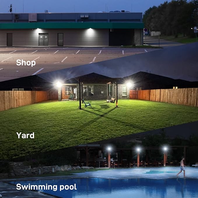 HYPERLITE LED Flood Light 150W 2 Pack 18000LM 5000K Daylight IP65 Waterproof Outdoor Floodlights UL Certified for Court,Garden,Warehouse