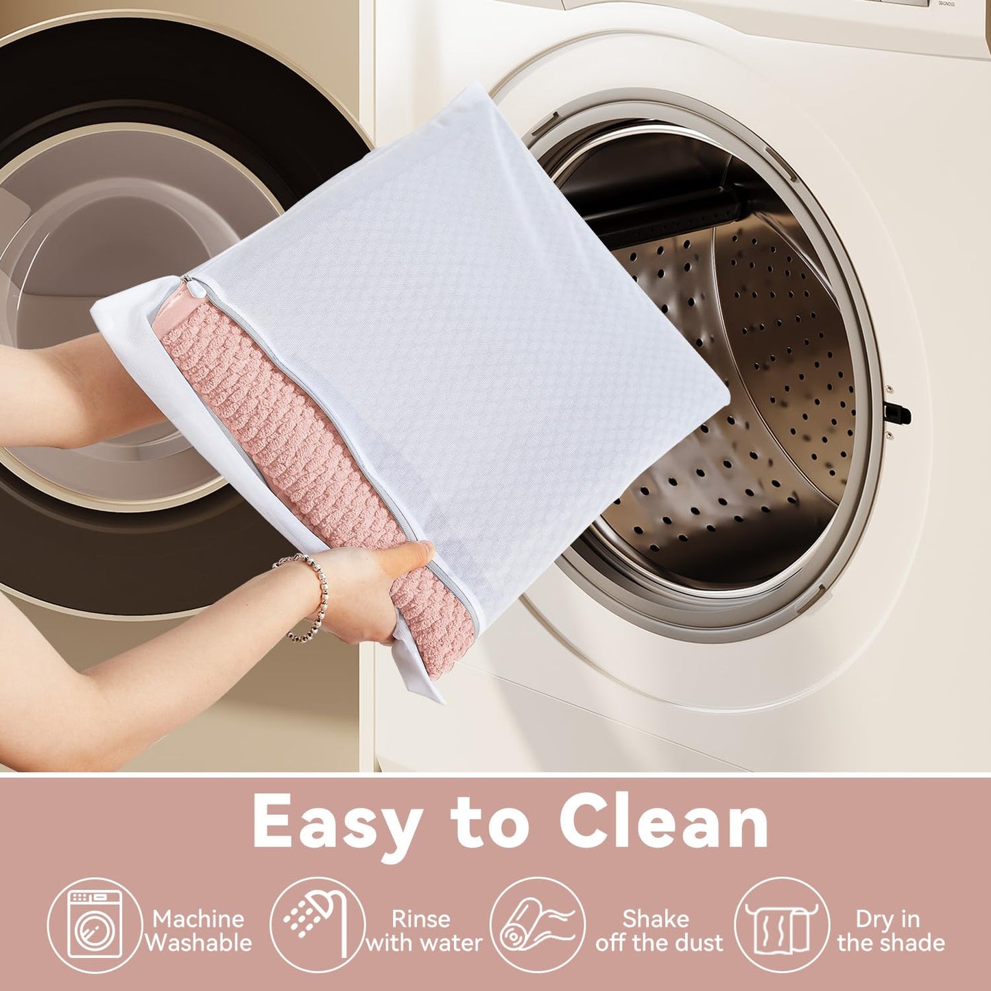 Triohero Toilet Rug, Thin Toilet Rugs U Shaped Washable Non Slip Absorbent Quick Dry Low Pile Toilet Mat, Pink 20"x24" U Shape
