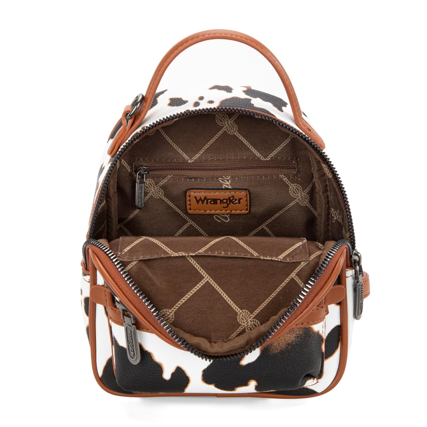 Montana West Wrangler Mini Backpack Cute Cow Print Backpack Purse for Girls and Women, Brown WG133-8600BR