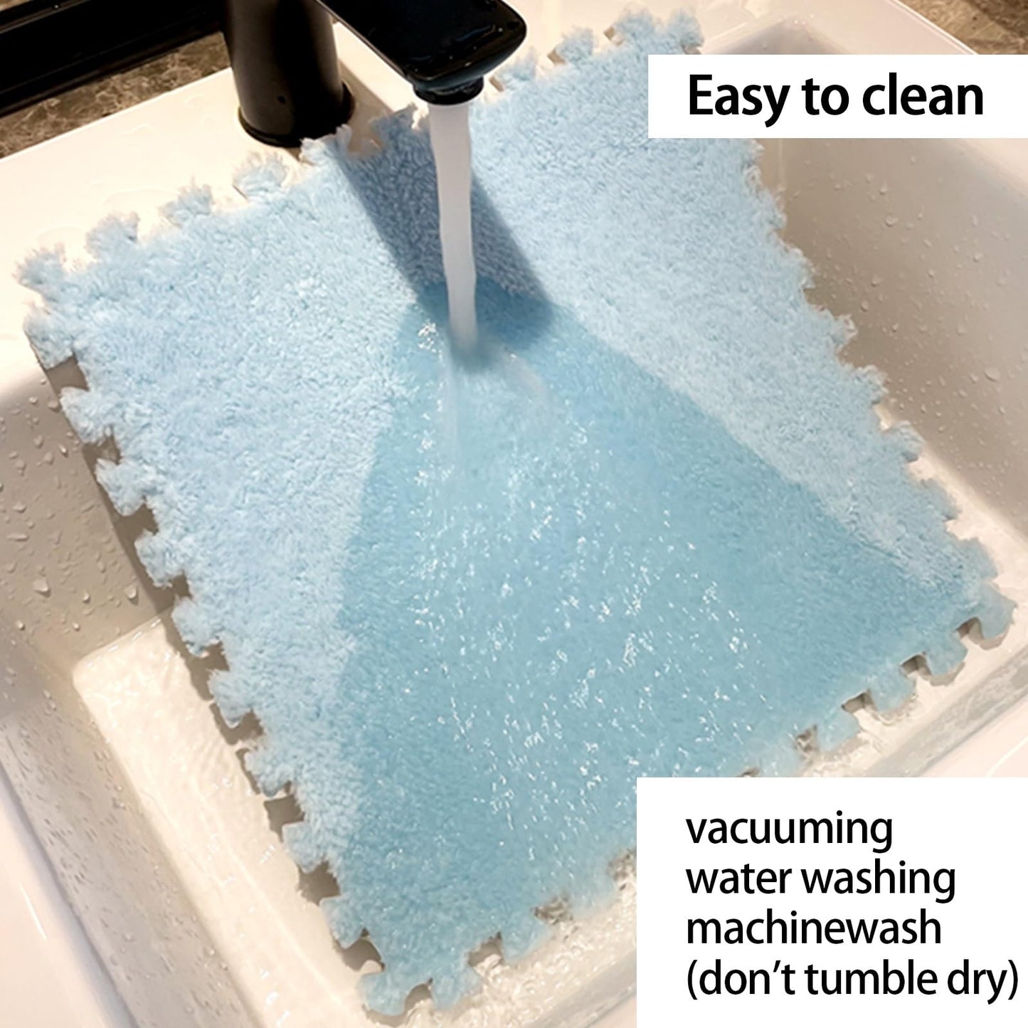 BRCYKRWY Sound Insulation Interlocking Floor Mat,Thick Comfort Fluffy Parlor Carpet,Indoor 10 Pieces EVA Washable Floor Mat,Parlor Washable Carpet,Easy to Disassemble,for Home,Parlor,Bedroom