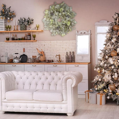 Eucalyptus Wreath for Front Door, 24 Inch boxwood wreath for Front Door Decor, Artificial Spring Summer Wreaths for All Seasons, Large Greenery Outdoor Wreaths for Window,Farmhouse,Holiday Decorations