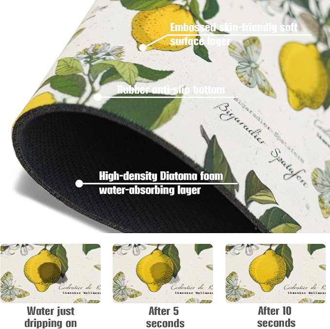 Sink Faucet Absorbing Mat, 2 Pack Drying Mat Around Faucet Sink Splash Guard