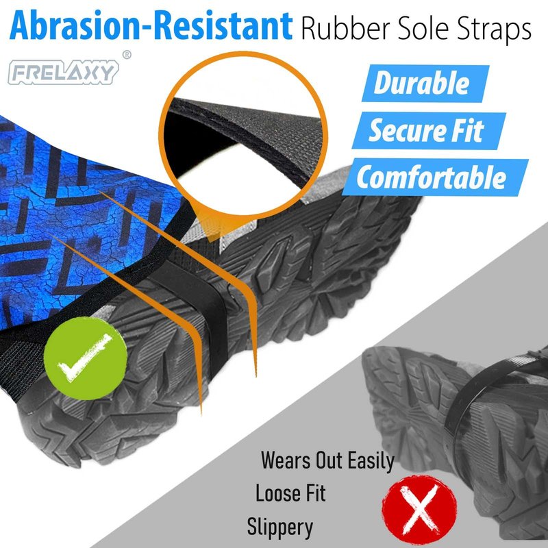 Frelaxy Ultralight Trail Gaiters for Hiking & Running – Breathable, Wear-Resistant Low Shoe Gaiters, Protect Feet from Rocks, Mud, Dust & Debris (Blue/Black)