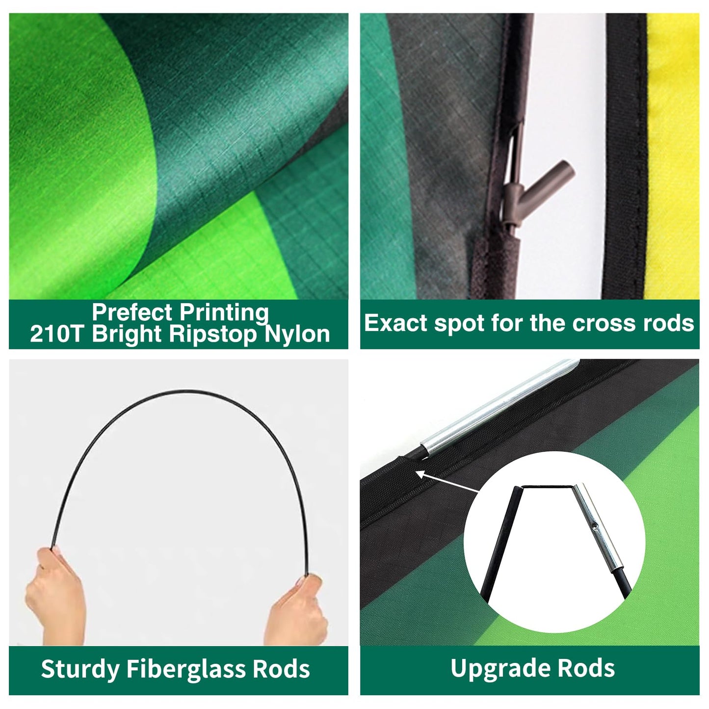 Mint's Colorful Life 3 Pack Delta Kites for Kids & Adults, Easy to Fly Large Kite Set for Beginners, Perfect Family Kites for Park and Beach Trip with 300ft String Included (Green&Blue&Yellow)