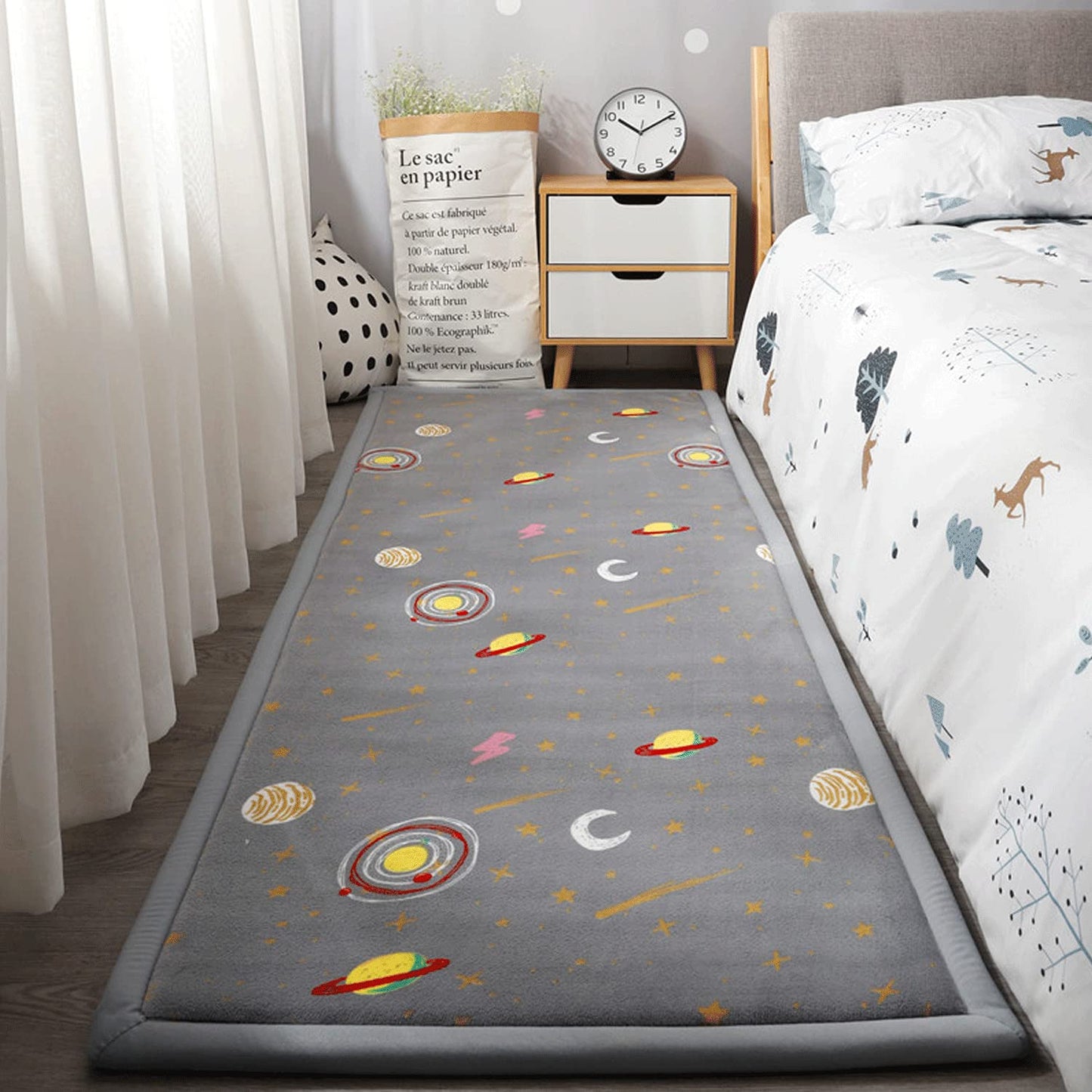 Loartee Coral Velvet Area Rug - 1" Thick Memory Foam Play Mat, Washable Carpet, Home Decor for Living Room, Bedroom, Astral Gray, 4'3"x6'3"