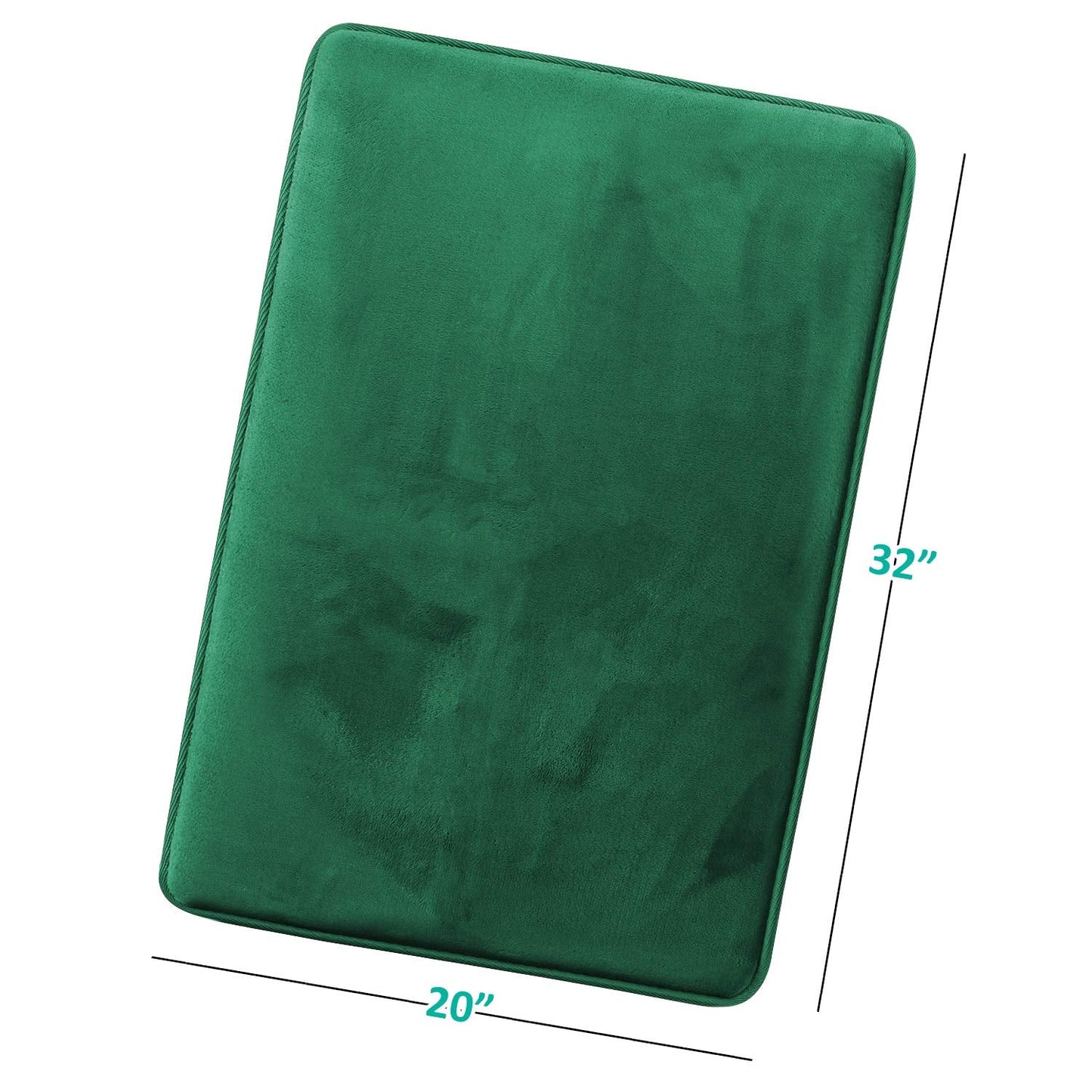 Clara Clark Bathroom Rugs, Ultra Soft Plush Bath Mat for Bathroom, Non-Slip, Velvet Memory Foam Bath Rugs, 20 x 32, Solid Hunter Green