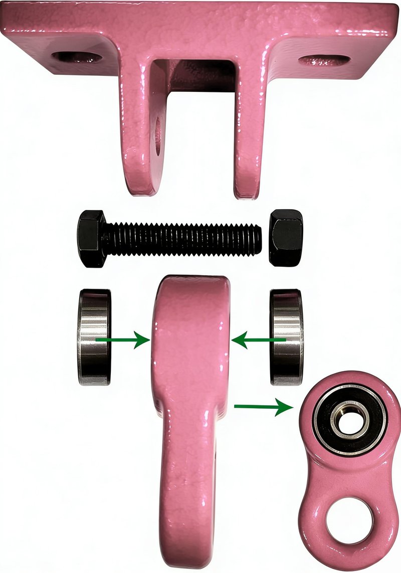 ABUSA Heavy Duty Children Set Hardware Replacement Kit Including 2 Pink Brackets 4 Hangers 2 Pink Seats for Outdoor Playground Equipment Parts Hardware Included (P007)