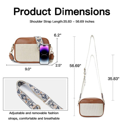 Telena Small Crossbody Bags For Women Vegan Leather Crossbody Purse With Adjustable Wide Strap For Daily Life