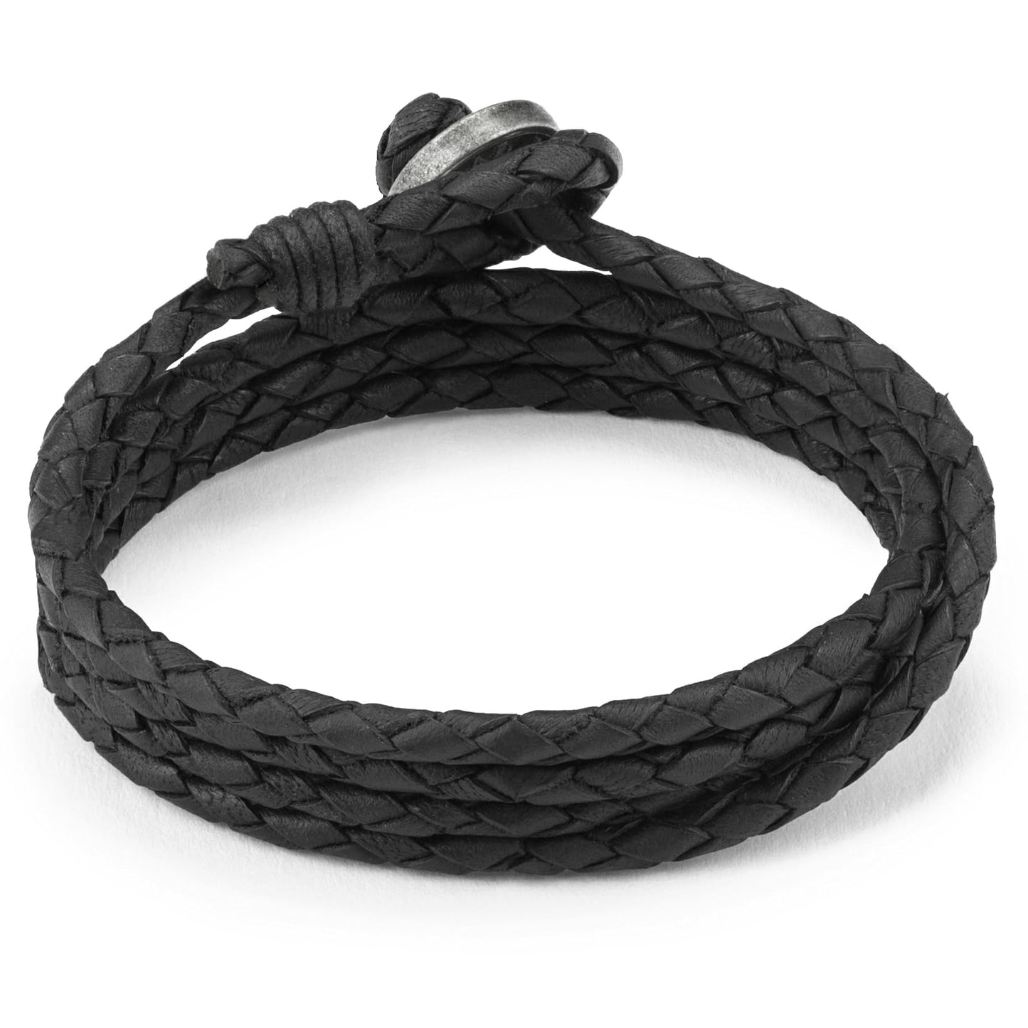 LOCAL LEAGUE Mens Leather Bracelet SURF PATROL - Fully Adjustable - BLACK Braided Cord for Men, Women, Multilayer Wristband Surfer Wrap Rope CALI VIBES BEACH Party Holidays Festival