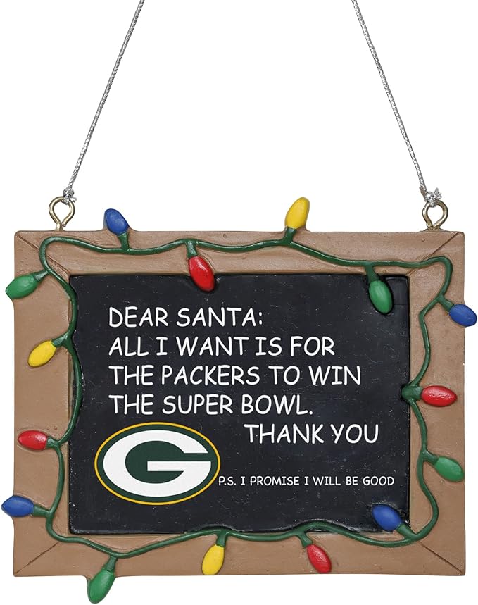 NFL Resin Holiday Christmas Chalkboard Sign Ornament