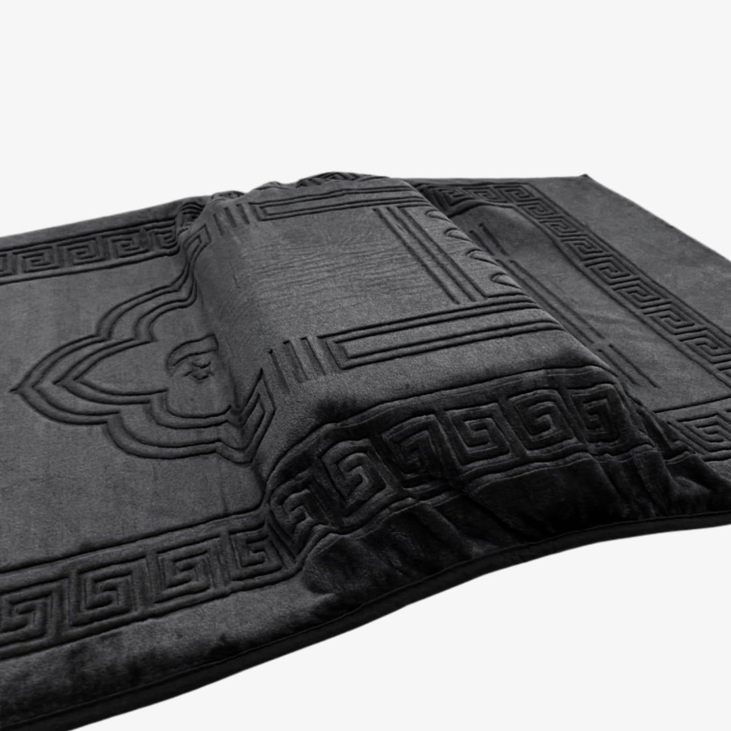 Orthopedic Prayer Mat with Memory Foam Knee Support – Extra Thick Padded Prayer Rug, Muslim & Islamic Prayer Mat (Sajadah) for Men & Women, Soft Luxury Comfort for Eid, Ramadan & Daily Prayer (Black)