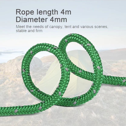 Smithok 8 Pack 4mm Guy Lines Ultralight Tent Cords with Aluminum Adjuster Tensioner Outdoor Camping Guylines Ropes for Tent Tarp,Camping,Hiking Backpacking (Green)