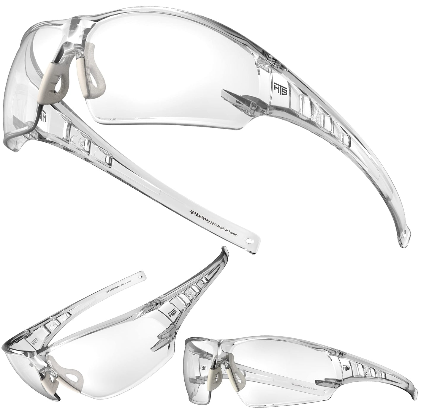 HTS HUNTERSKY S241 Shooting Safety Glasses Anti Fog ANSI Z87.1 Small Size Ballistic Impact Resistant Clear Lens Kid Protective Eyewear for Lab Work DIY