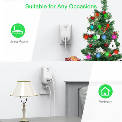 3 Pack Remote Control Outlet, TESSAN Wireless Electrical Plug Switch for Lights, Lamps, Fans, 100ft RF Range Indoor On/Off Switch, 1200W (1 Remote + 3 Outlet)