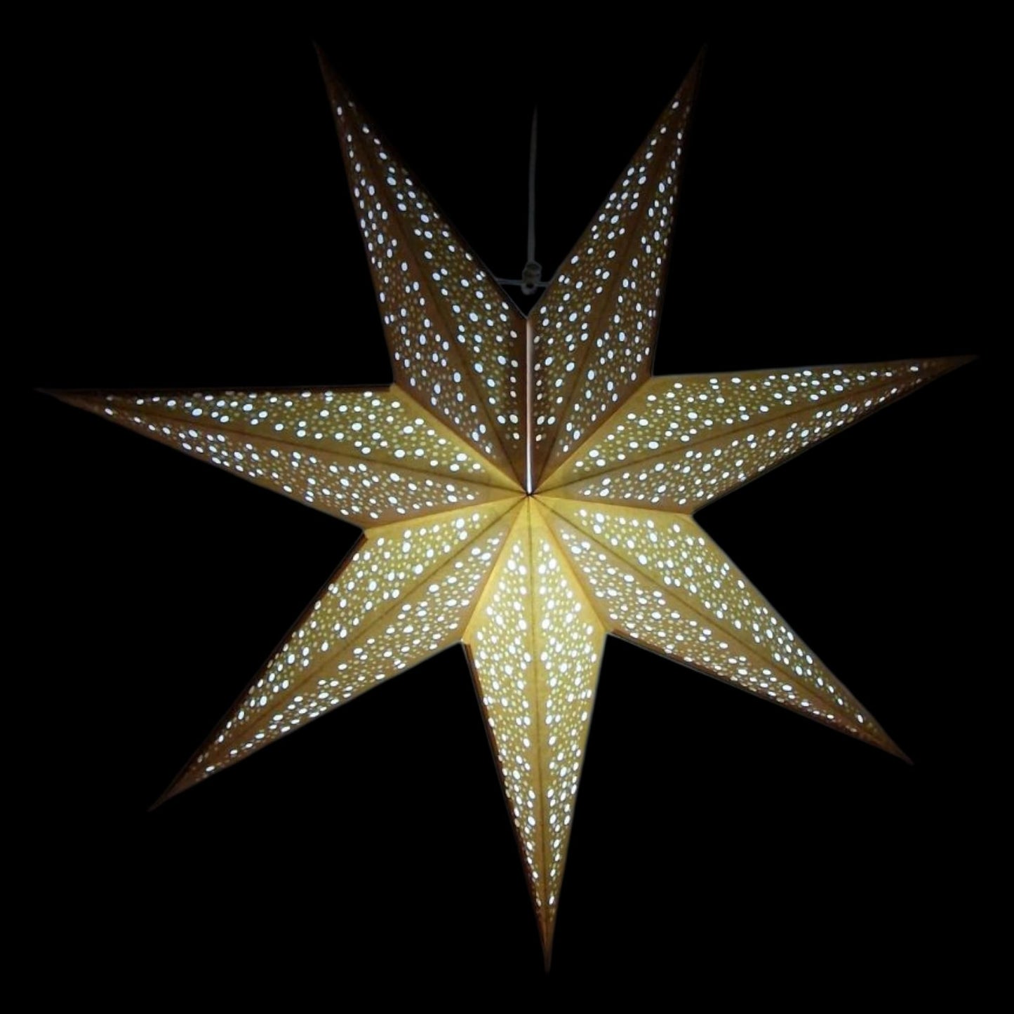 YEPSIO Lantern Lampshade Paper Star Light Shades Large 60cm Hanging Decorations for Christmas Wedding Home Decoration Birthday Party Foldable 7 Pointed Star (Golden)