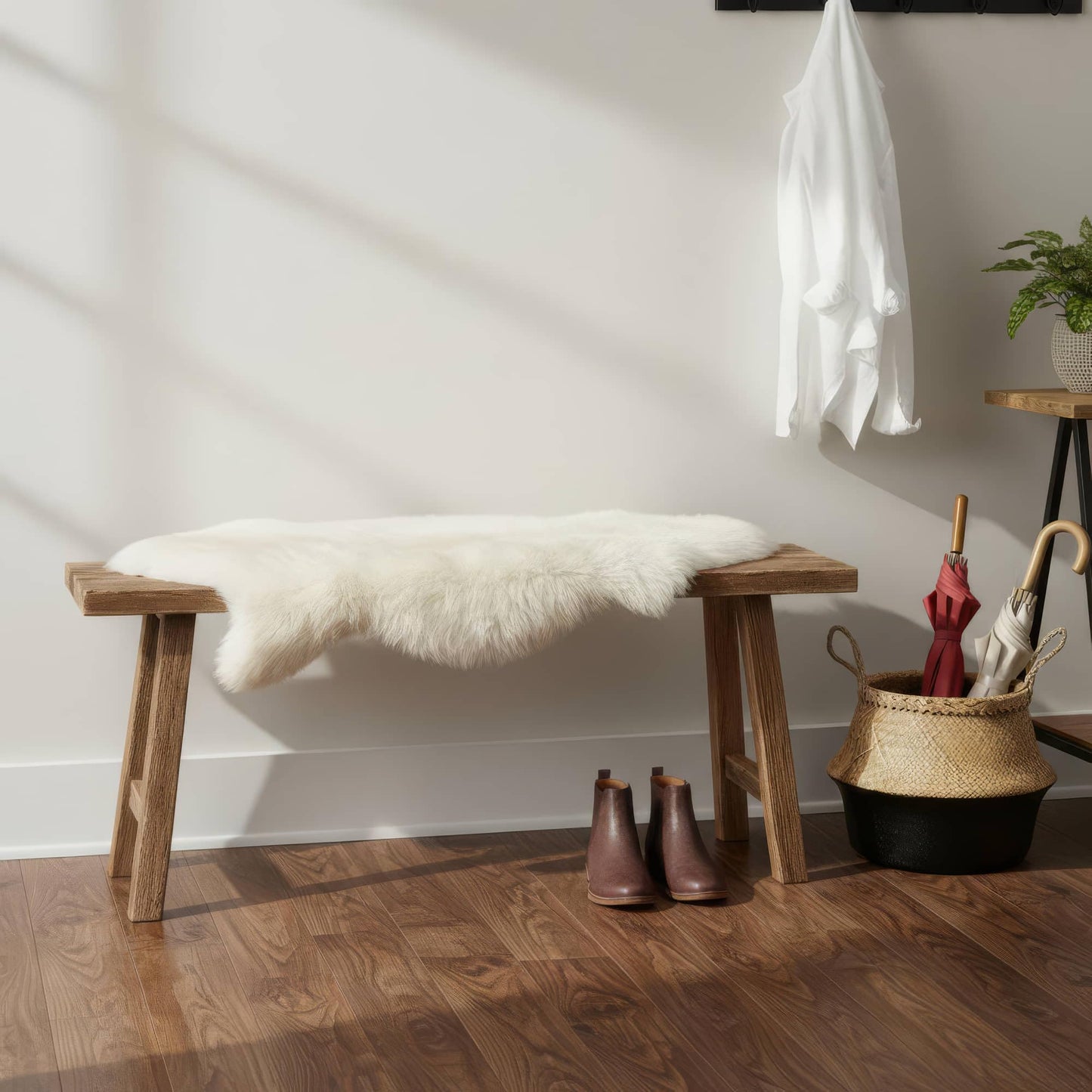 Premium Genuine Fur Sheepskin Rug - Real N.Z. 100% Sheepskin Natural Luxury Fluffy Lambskin Fur Area Rug - Seat Cover for Sofa Chair and Bedroom - 2' W x 3'L - Natural Creamy White Wool