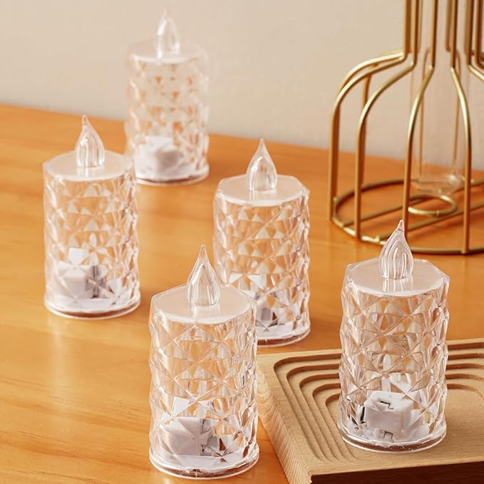 24-Pack Flameless LED Candles, Battery Operated Tea Lights for Realistic Flicker, Wedding Christmas Thanksgiving Home Decor Centerpieces