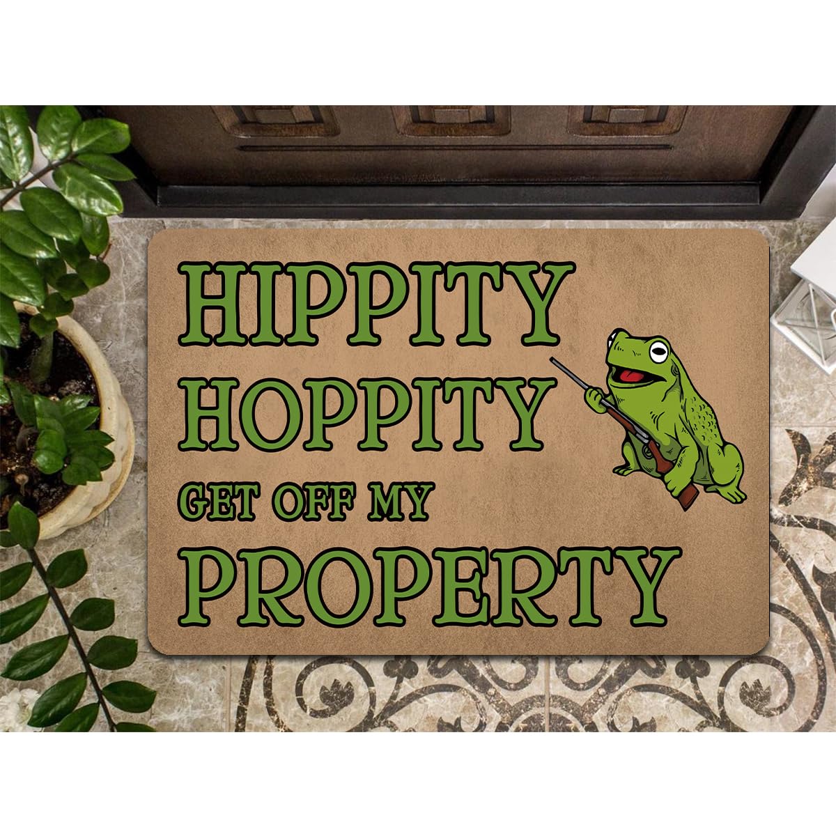 MELODADDY Funny Welcome Doormat Front Porch Decor Rugs with Rubber Back 30"(L) x 18"(W) Personalized Mat for Entrance Outside Monogram Mats