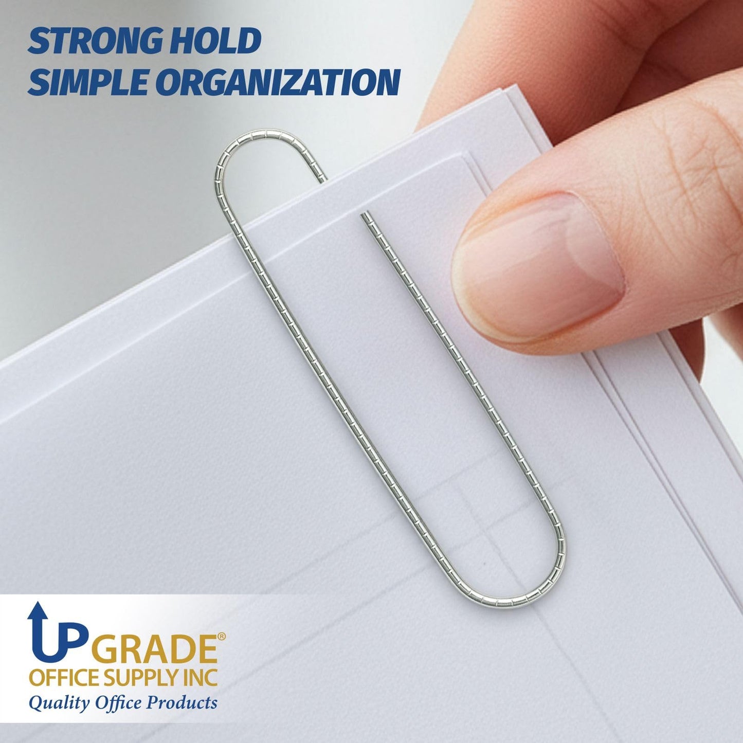 Upgrade Office Supply Jumbo Paper Clips, Non Skid, 1.9 Inch, 1000 Count (10 Boxes of 100), Silver, Made in USA