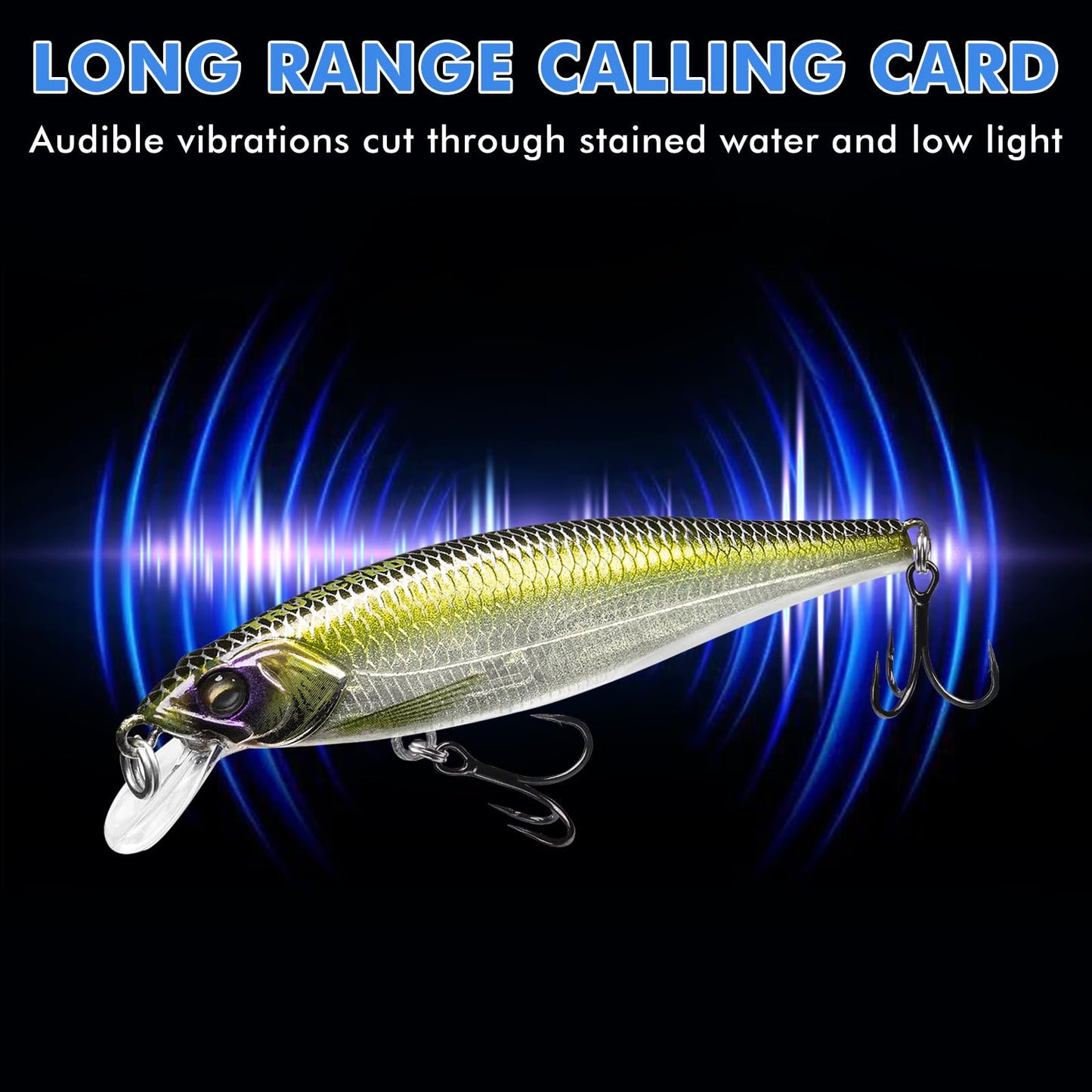 TRUSCEND Suspending Jerkbait Fishing Lures, Precision-Engineered Minnow with Sound, Flash & Irresistible Action, Cast Farther, Glow Brighter and Rattle Louder Jerkbaits for Bass Walleye Pike Catfish