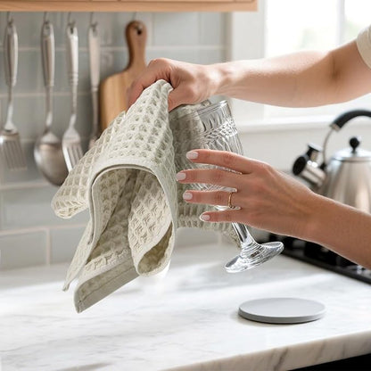 Jacquotha Waffle Hand Towels 5-Piece – Cotton, Quick Dry, Lint Free, 13” x 29”