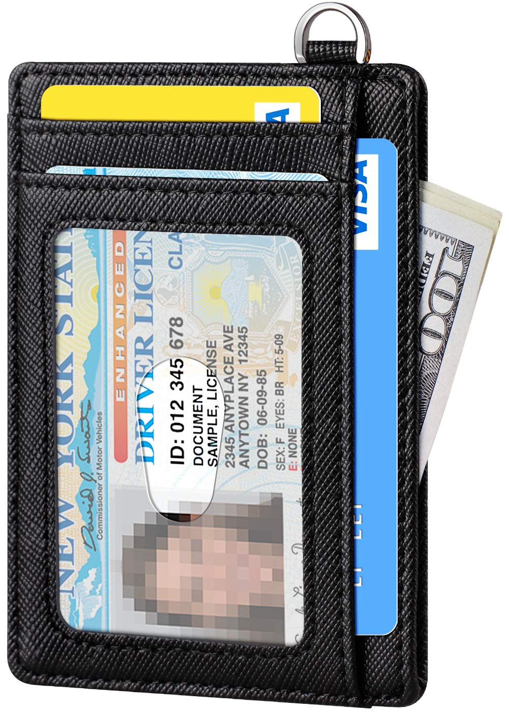 FurArt Slim Minimalist Wallet, Front Pocket Wallets, RFID Blocking, Credit Card Holder for Men-Black