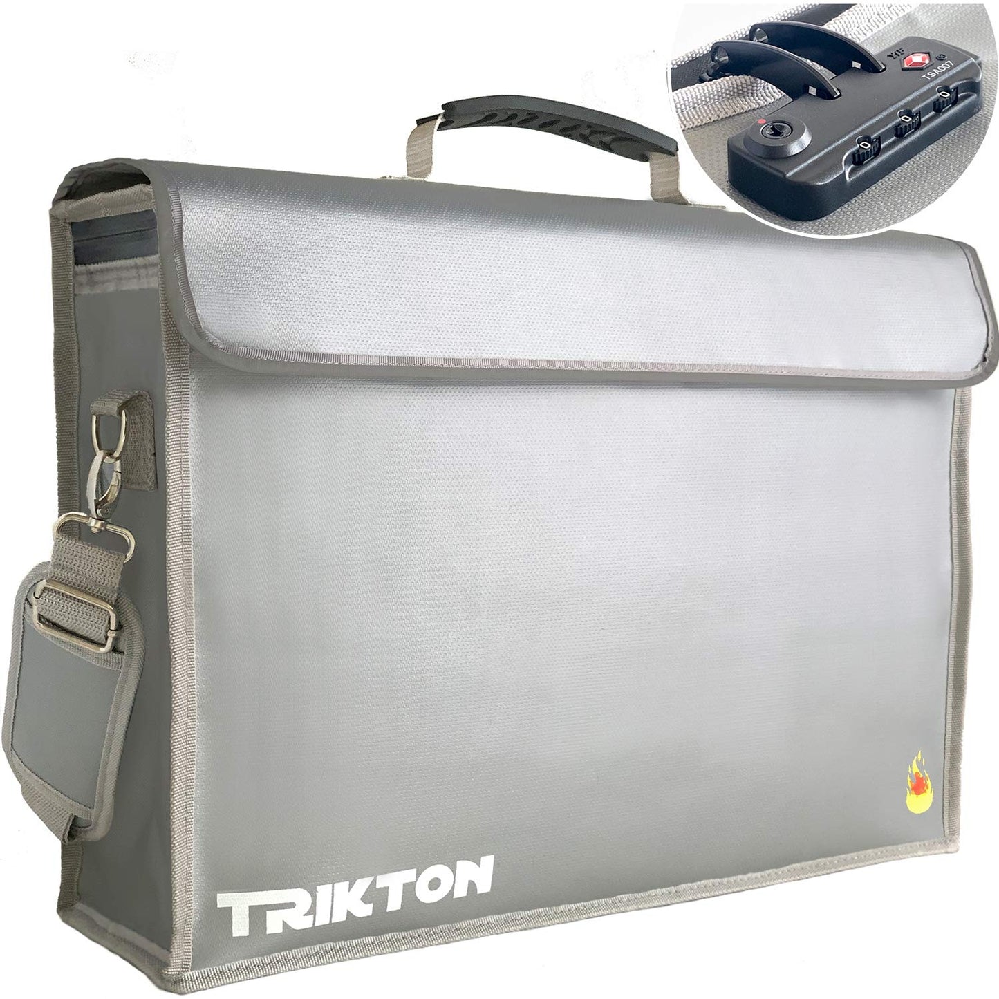 Fireproof & Waterproof Document Bag XXL 17.5x13x5 with TSA Lock, High-Viz Design, Flexible Fireproof Bag for A3 & Legal Size Files, Developed by USA Engineers & Firefighters, Travel Ready