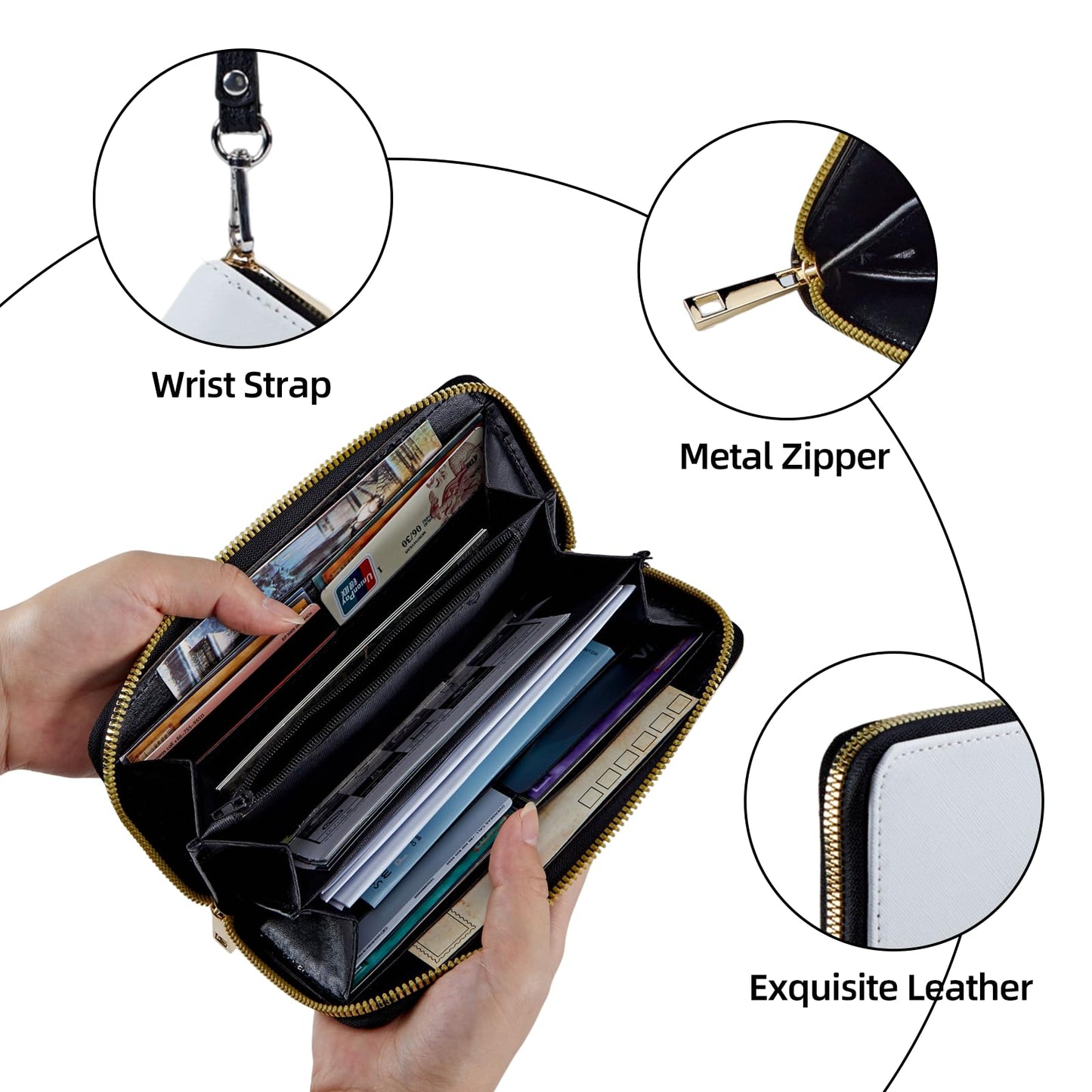 ETLKJVBL Wrist Wallets for Women, Lightweight RFID Blocking Multi-Functional Secure Wrist Purse for Travel, Daily Use, American Flag Eagle