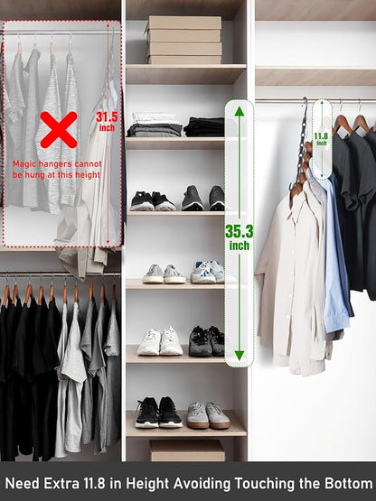 HOUSE DAY Space Saving Hanger 20 Pack Sturdy Black Magic Hangers