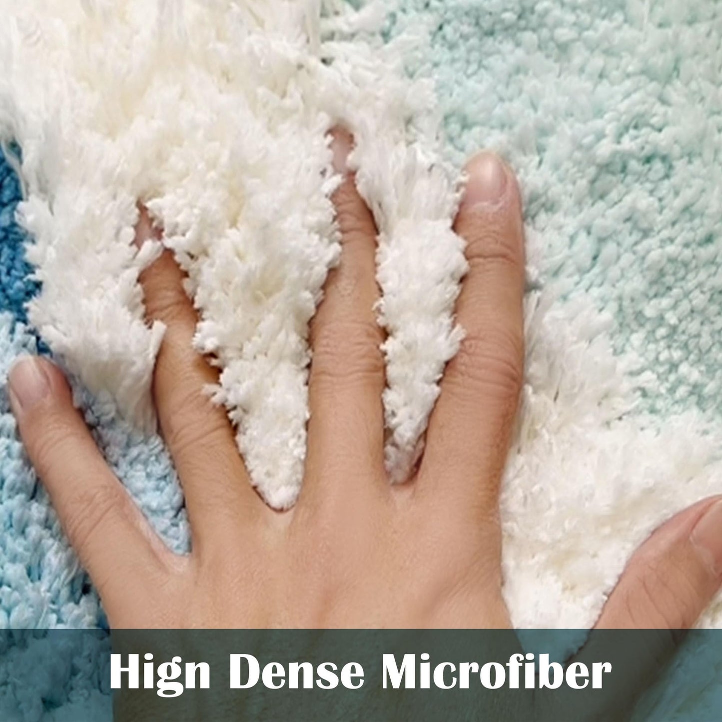 ZSHIFANG Soft Shag 3D Stereo Wave Moss Bedside Rug 20"×36" Cute Navy Blue Runner Rug Non Slip Washable Bathroom Rugs Bath Mats for Bedroom Bathroom Hallway Home Decor Indoor Doormat Shower Mat
