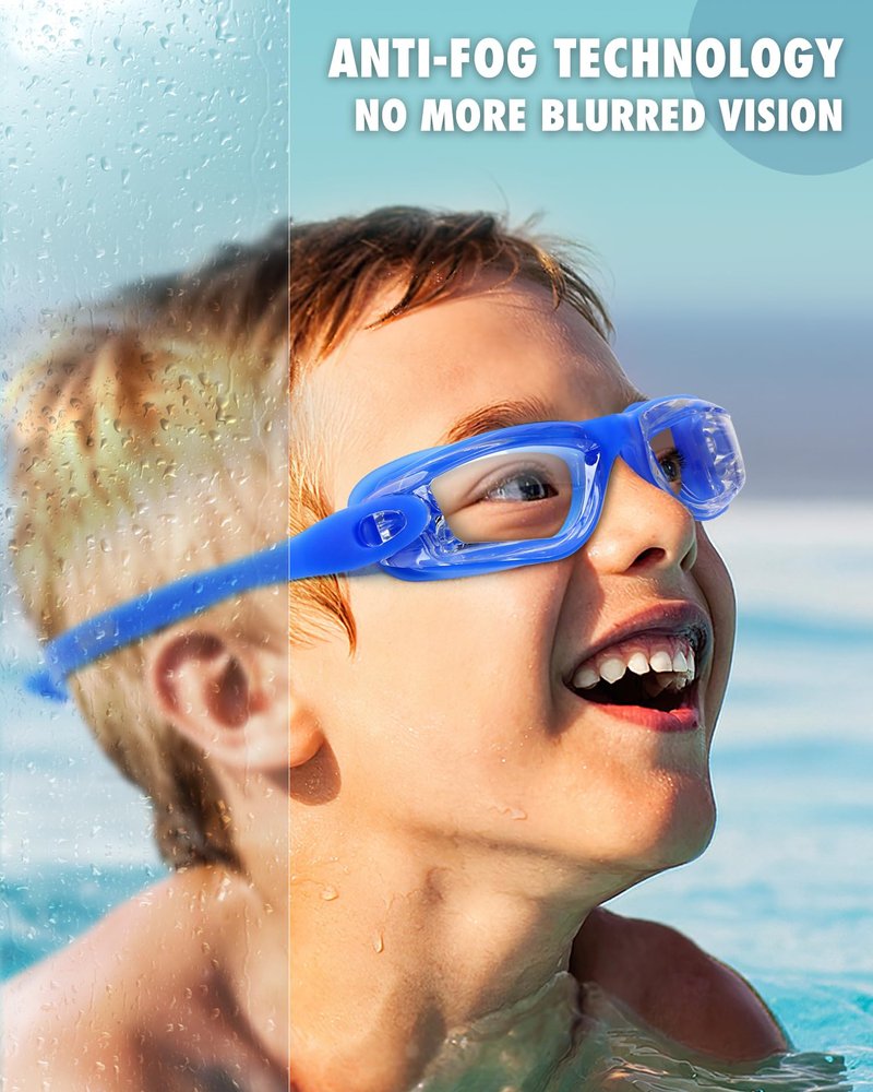 Aegend Swim Goggles for Kids Youth 3-14 Anti-Fog Anti-UV Comfort Fit Goggles for Swimming