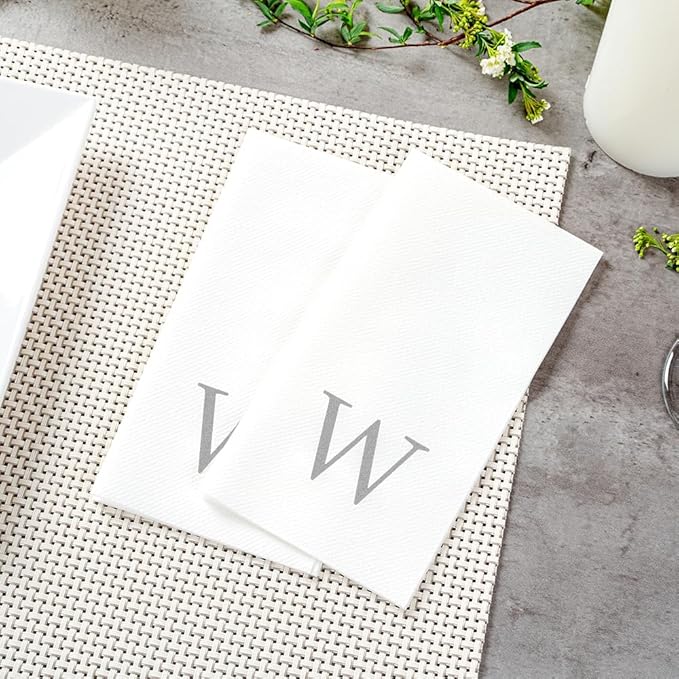 Luxenap 15.8 X 7.9 Inch Linen-Feel Guest Towels, 2000 Lettered Hand Towels