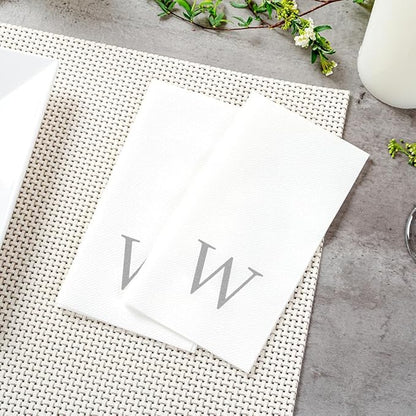 Luxenap 15.8 X 7.9 Inch Linen-Feel Guest Towels, 2000 Lettered Hand Towels
